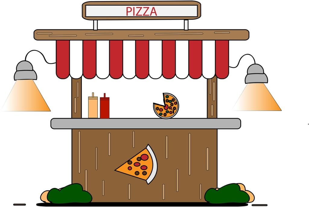 pizza, food, stall